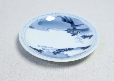 明治後期～大正染付山水図小皿
