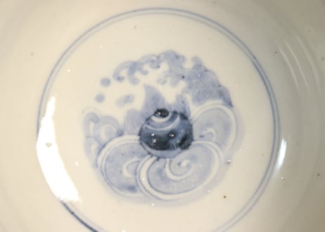 明治前期色絵竹梅と桐通り物飯茶碗①フリモノ
