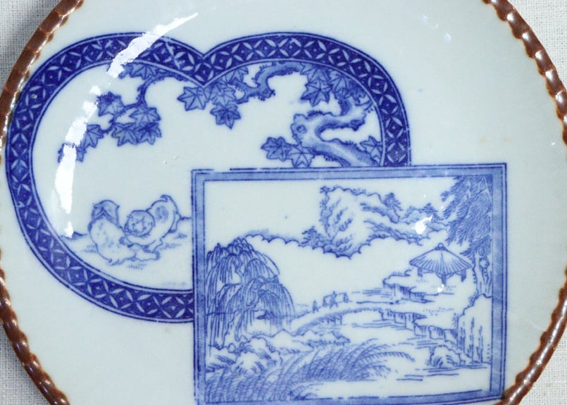 明治後期~大正銅判山水と犬図7寸イゲ皿① | 吉祥寺PukuPuku 明治後期~大正銅判山水と犬図7寸イゲ皿① | 吉祥寺PukuPuku