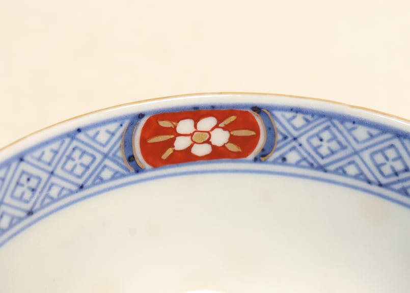 明治前期色絵松竹梅に福寿文字図蒸茶碗 シミあり | 吉祥寺PukuPuku