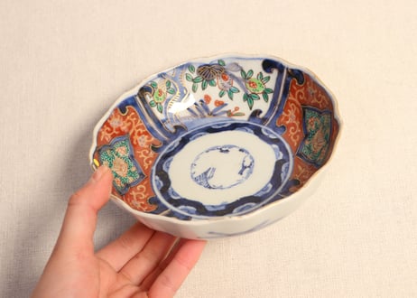 明治前期色絵兎と柘榴図なます皿② ノミホツ