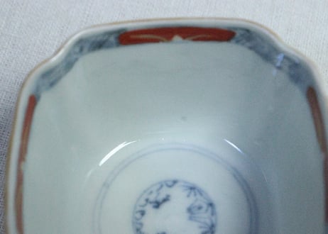 明治前期色絵唐子図角向付