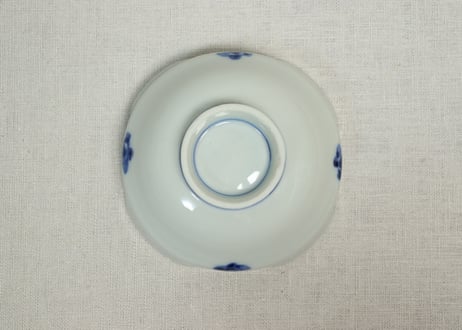 大正～昭和戦前染付蔦花図角小鉢