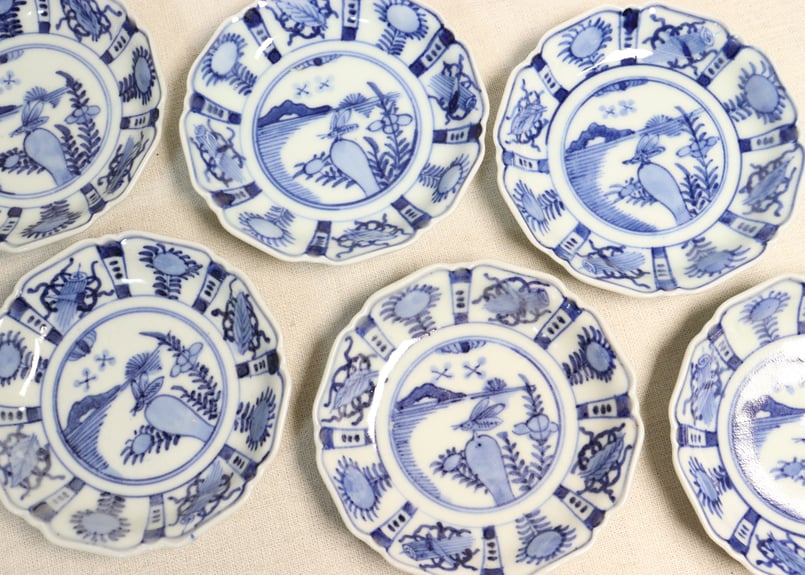 明治前期染付芙蓉手イナゴ図小皿 | 吉祥寺PukuPuku