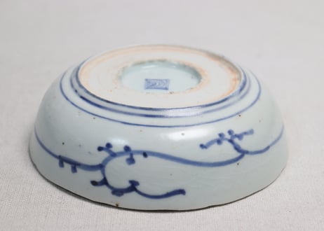 江戸中期染付菊図なます皿②甘手,ニュウ