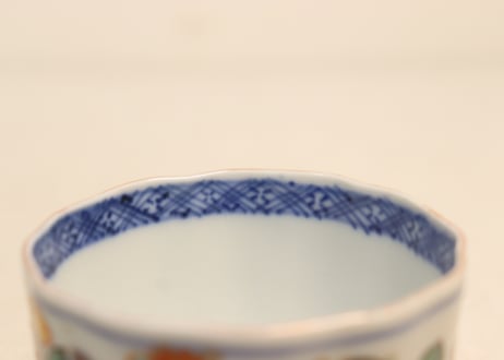 明治前期色絵紫陽花図通り物向付①見込み薄め