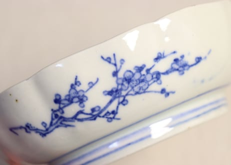 明治後期～大正銅判雲と雀図なます皿 ①