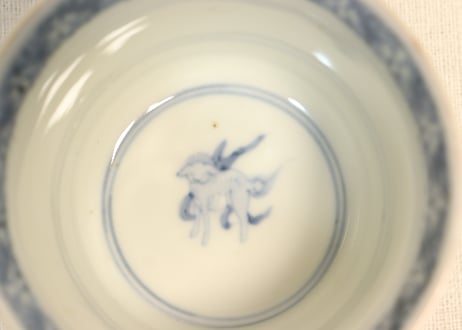 明治前期色絵弓矢と道具図向付