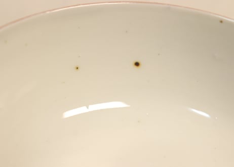 明治前期色絵梅と鶯に鳥籠図通り物蒸茶碗①