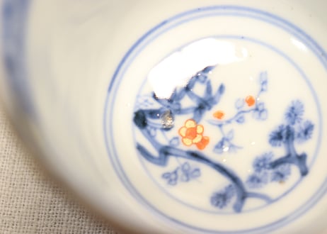 明治前期色絵龍と鳳凰図向付