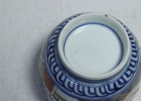明治前期色絵松竹梅図向付　釉剝げ