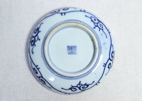 明治前期色絵竹と牡丹図小皿①