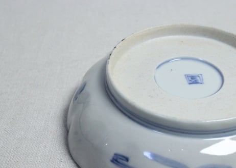 明治前期色絵桃と竹梅図通り物なます皿