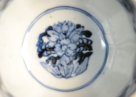 明治前期色絵二方梅図向付