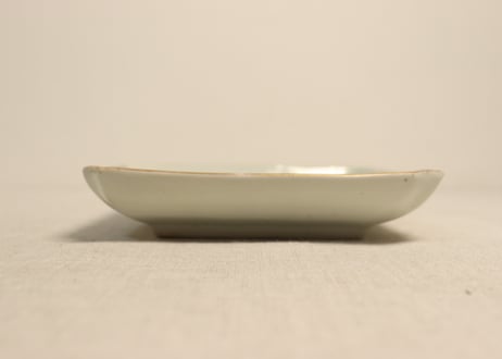 江戸中期色絵山水図角皿①