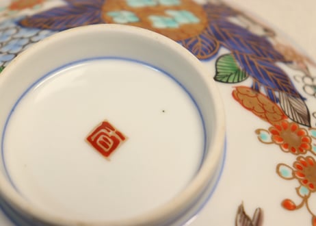 明治前期色絵紫陽花図蒸茶碗
