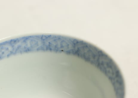江戸幕末染付蛸唐草図向付　歪み
