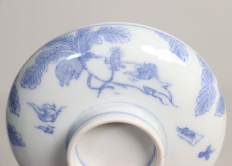 明治後期～大正銅判鼠大根図蓋茶碗①