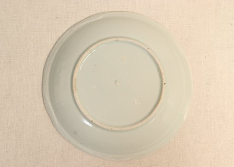 江戸幕末染付海老蔵図７寸皿 5客組　内2客ノミホツ有