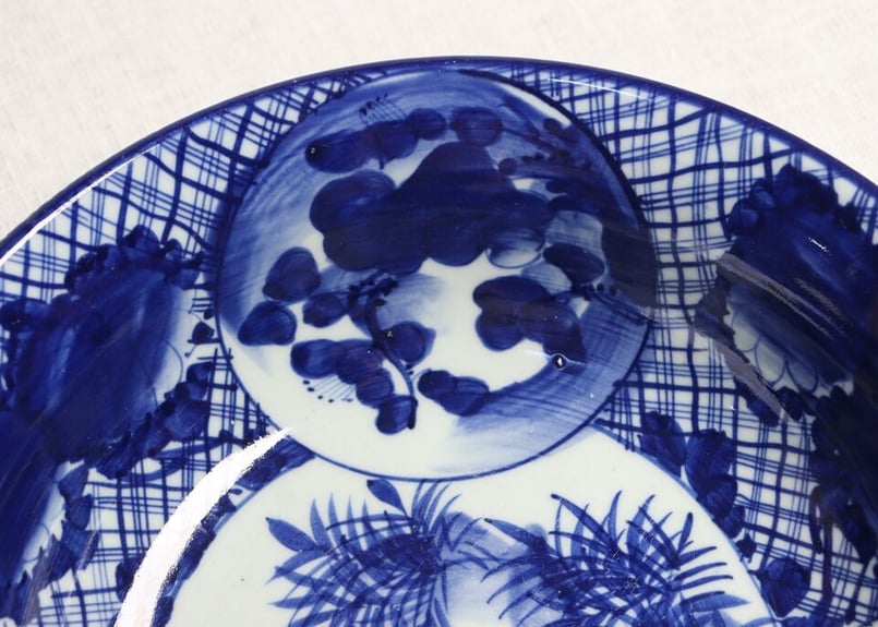 鉢■古九谷製赤絵窓武者図三つ鉢(江戸後期～明治期)大鉢 武士 三鉢 時代物骨董■ 九谷焼赤絵・金襴手の鉢を販売しております。 | 骨董品の買取