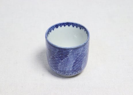 明治前期紙刷幾何学捻子文図筒向付