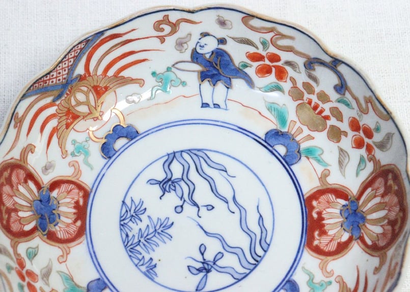 明治前期色絵鳳凰と唐子図なます皿 | 吉祥寺PukuPuku