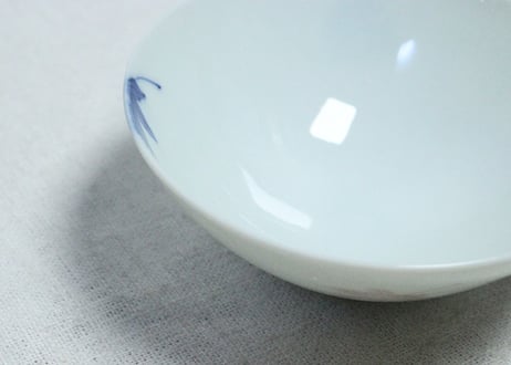 大正～昭和戦前染付紅葉図蓋茶碗