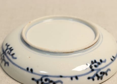 明治前期色絵流水に水鳥図小皿①