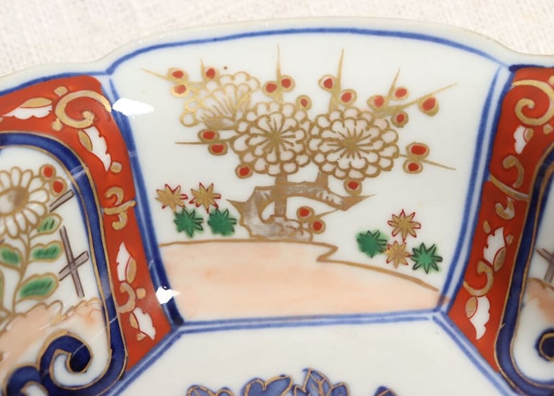 古伊万里色絵豆皿無傷伊万里鶴丸珍品変わり図 古伊万里色絵豆皿無傷伊万里鶴丸珍品変わり図 古伊万里色絵豆皿