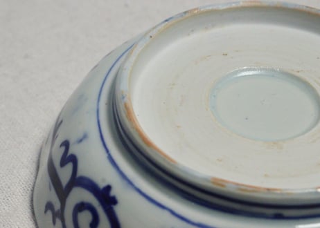 明治前期紙刷山水と菊図なます皿