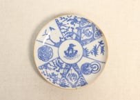 明治後期~大正銅判八方に割絵小皿①薄め