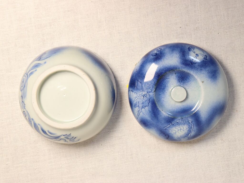 明代 染付け 千鳥 小壺