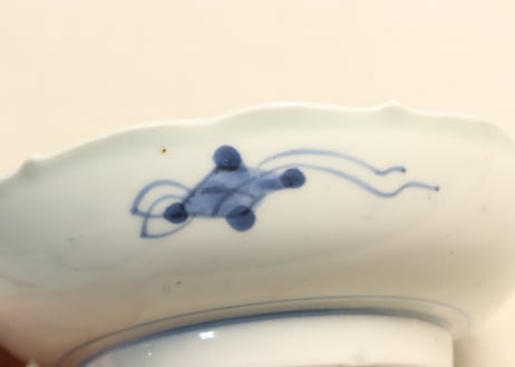 江戸後期染付鳥と花図なます皿