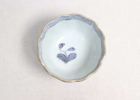 江戸幕末赤絵金彩秋海棠図通り物向付②ノミホツ