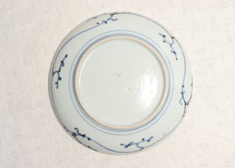 江戸後期染付菊図6寸皿