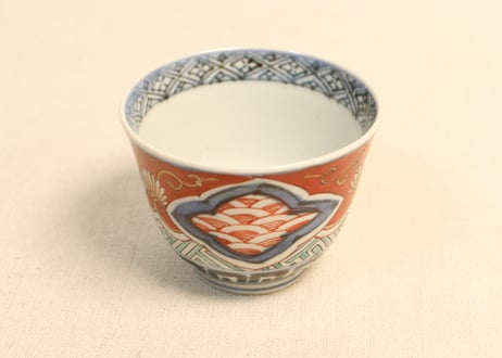 江後期～明治時代 豊楽燒 染付 金彩 菊花絵文 湯呑み5点 茶器