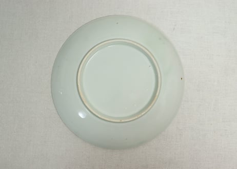 明治後期～大正銅判色絵牡丹と水仙図７寸皿①