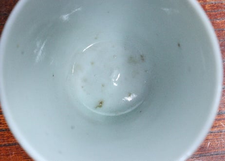 江戸中期染付立草図小猪口　5客組