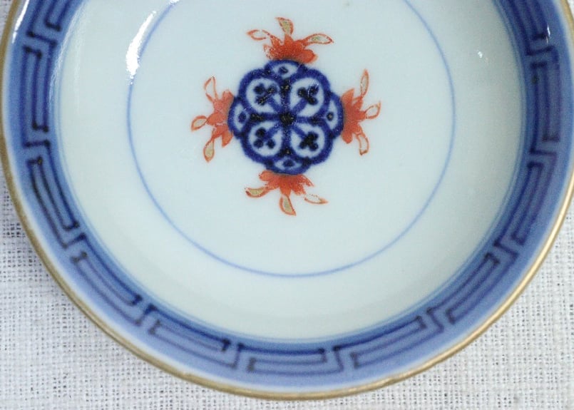 江戸後期色絵吉文字と七宝文図通り物飯茶碗 5客組 | 吉祥寺PukuPuku