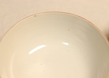 明治前期色絵三方菊図蒸茶碗