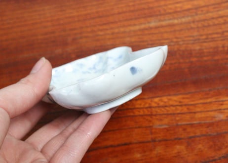 江戸中期紙刷古印判幾何学文糸巻型小皿　ノミホツ③