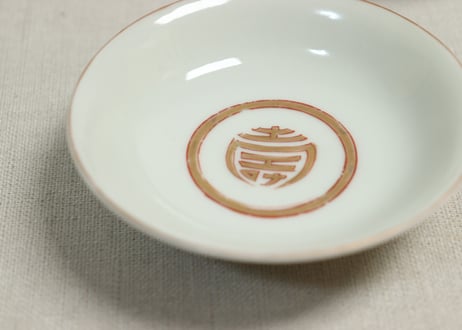 明治前期色絵三方菊図通り物飯茶碗