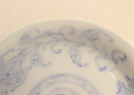 明治後期～大正染付桐と鳳凰図小皿