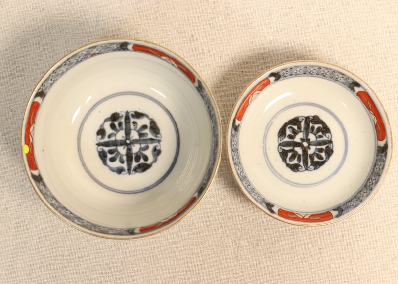 明治前期色絵萩と七宝文図飯茶碗②小ニュウ | 吉祥寺PukuPuku