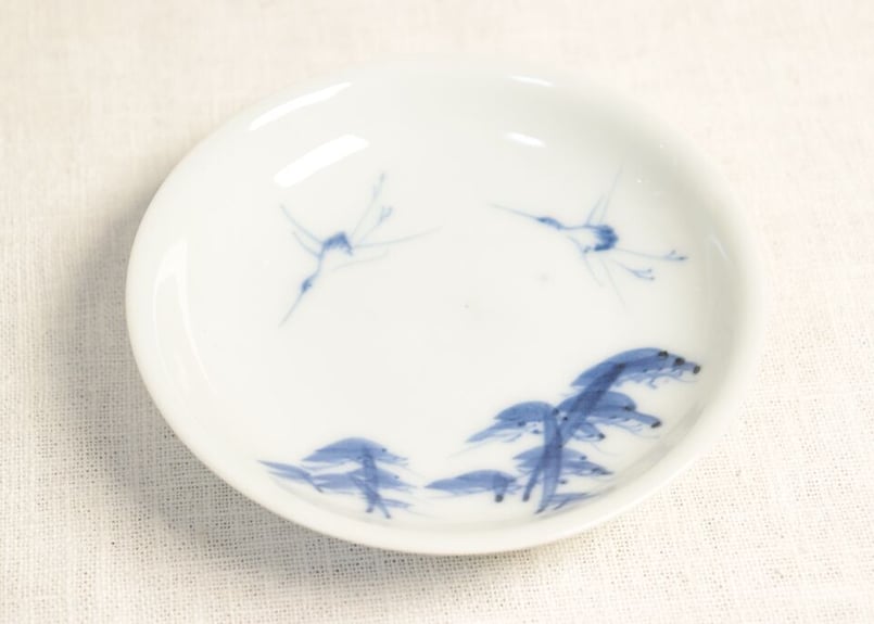 明治後期~大正染付松鶴図小皿 個体差多め | 吉祥寺PukuPuku