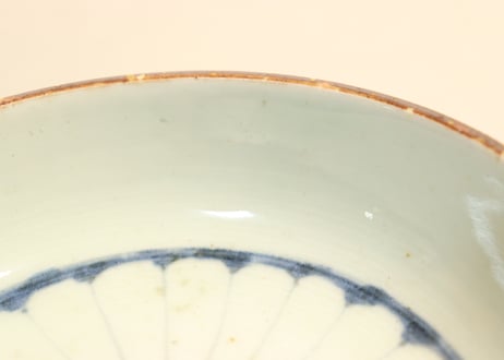 江戸幕末染付菊花図なます皿①少甘手