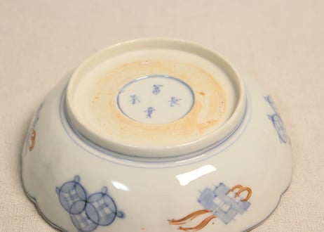 明治前期色絵松鶴図なます皿