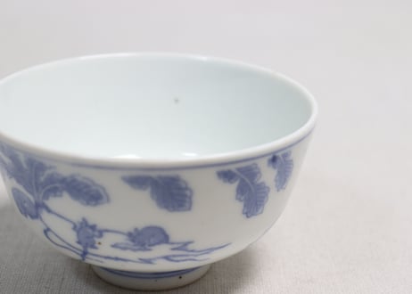 明治後期～大正銅判鼠大根図蓋茶碗③蓋小ニュウ