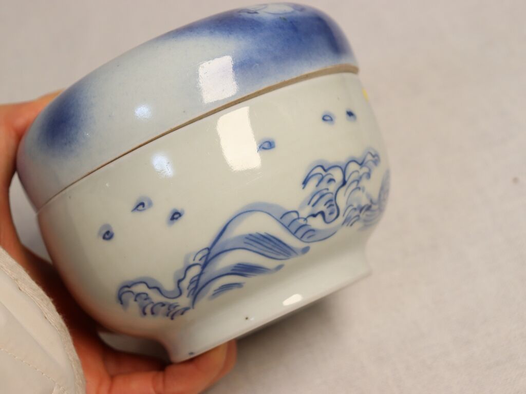 食籠、染付、松竹梅、手塚景雲作、ほり62番