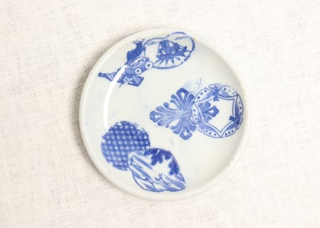 明治後期～大正銅判鯛玩具図小皿